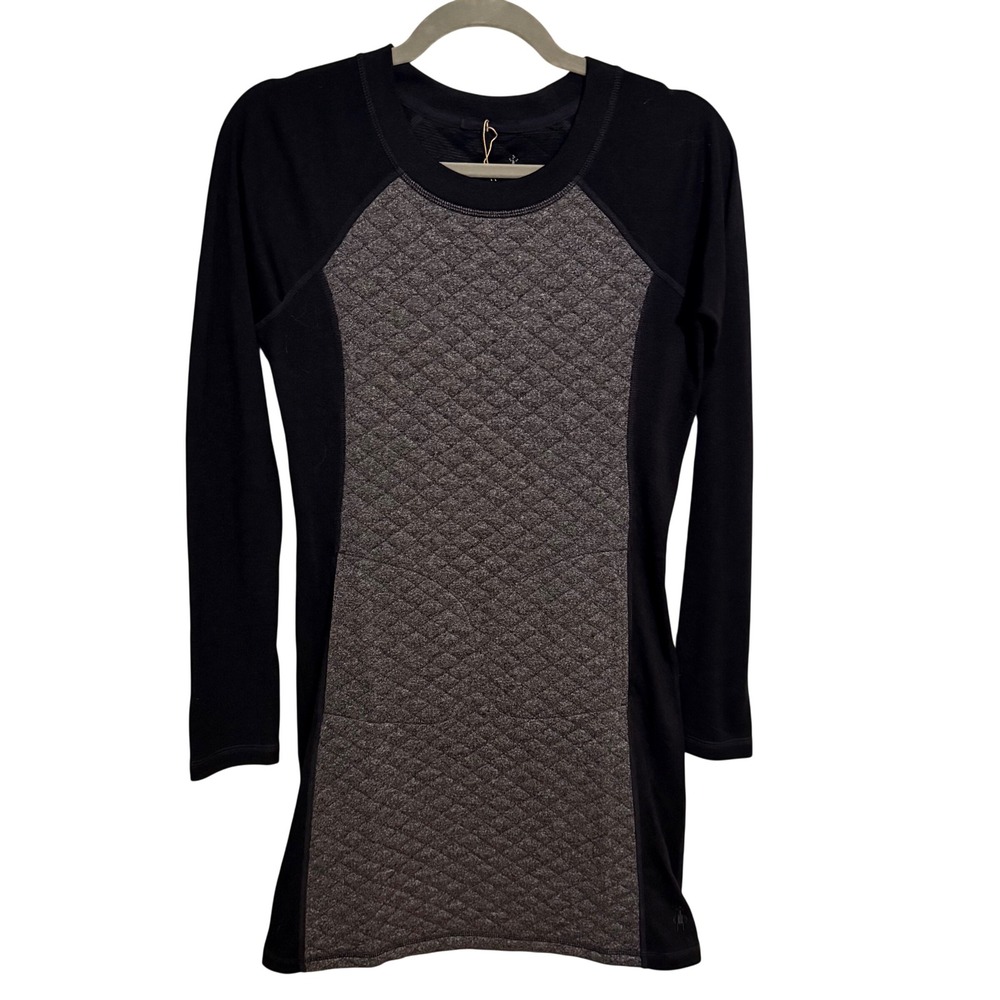 Smartwool Merino Wool Quilted Long‎ Sleeve Mini Dress Travel Hiking Womens XS